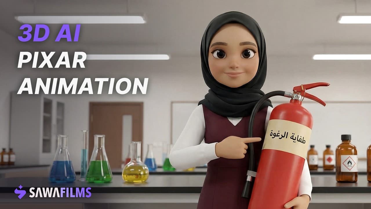 دليل السلامة من الحرائق واستخدام الطفاية | فيديو تعليمي متحرك ثلاثي الأبعاد بالذكاء الاصطناعي
